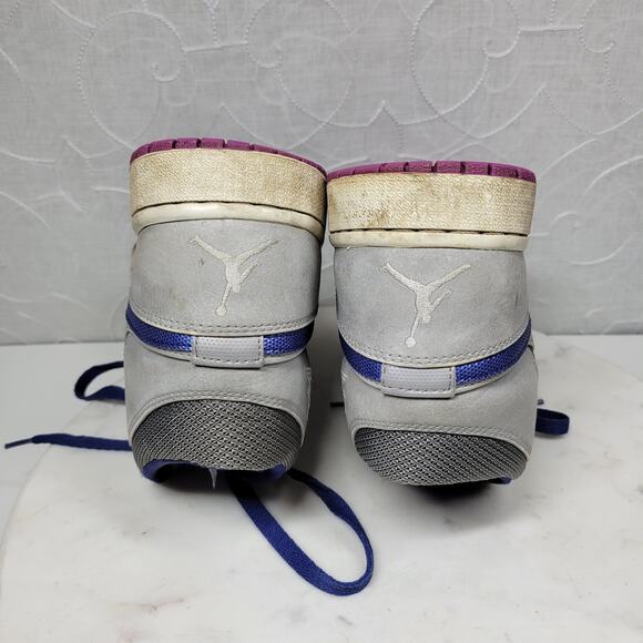 Nike Air Jordan 1 Mid Basketball Shoes Mens 9 Matte Silver Purple High Tops